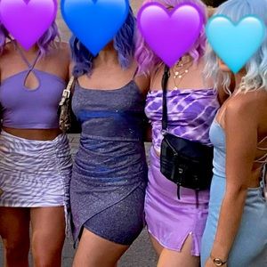 Midnight blue sparkly bodycon dress bachelorette Taylor Swift shimmer homecoming